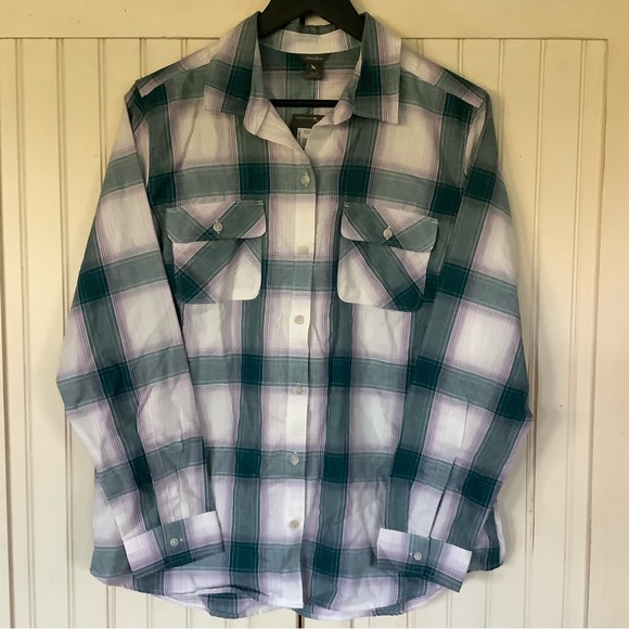 Eddie Bauer Tops - Eddie Bauer Firelight Flannel Shirt Sz L NWT